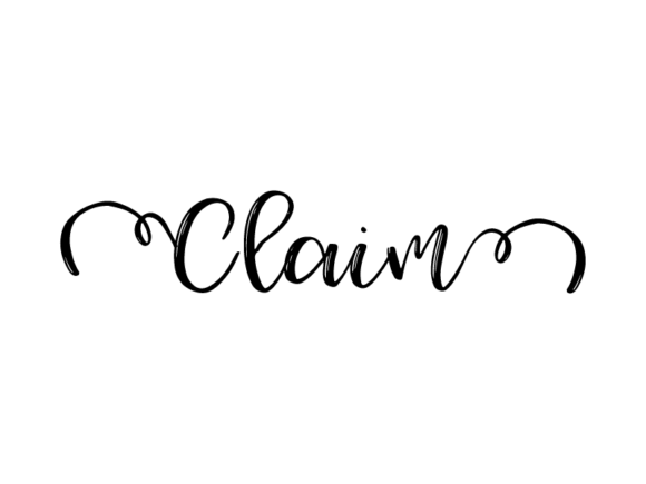 Claim Lettering: Hand-Drawn Monochrome Vector Art for Creative Expression
