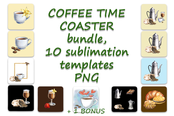 Coffee Time, Coasters PNG Sublimation: A Practical Digital Asset for Creators and Small Businesses
