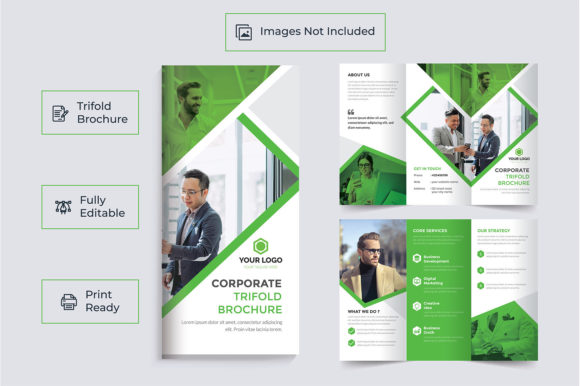 Green Trifold Brochure Template: Simple, Professional, Print-Ready Design