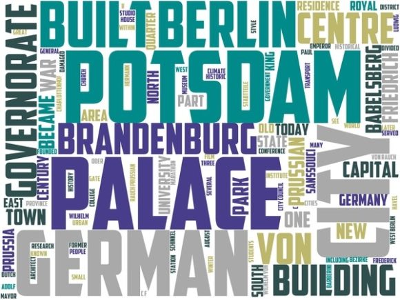 Potsdam Wordart Book Cover: A Hand-Drawn Wordcloud for Versatile Creative Projects